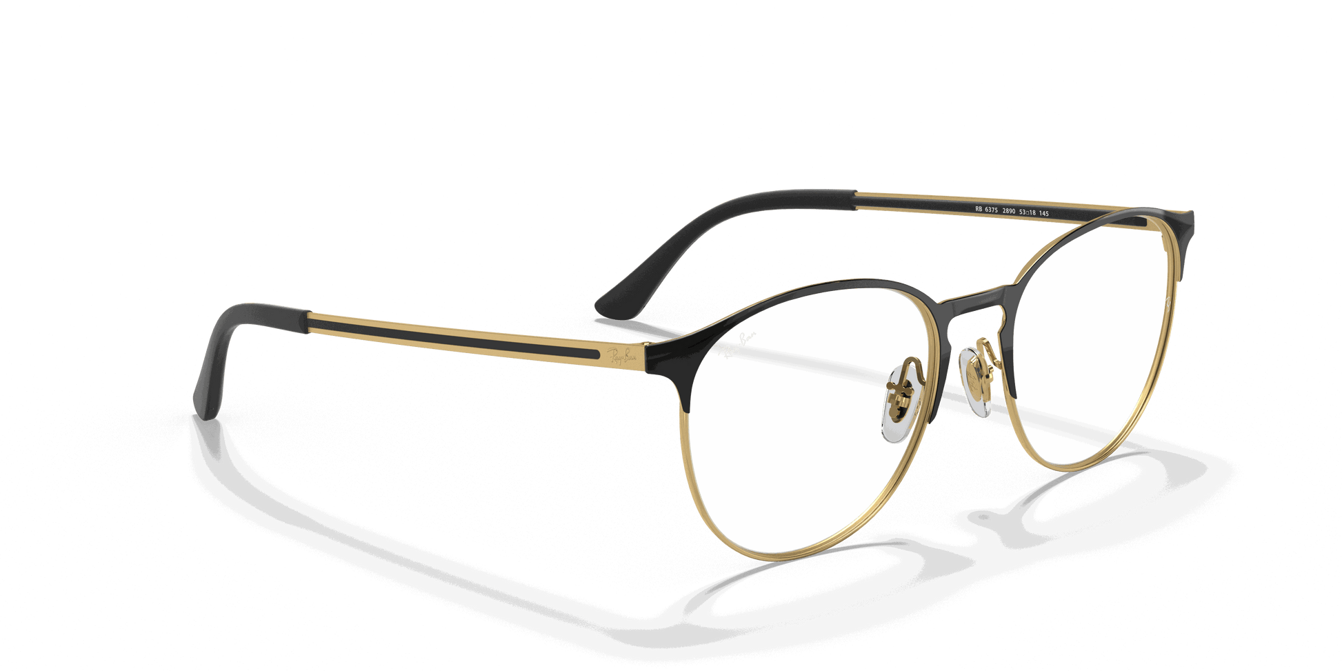 [Clear Lenses, Polished Black On Gold Frame]