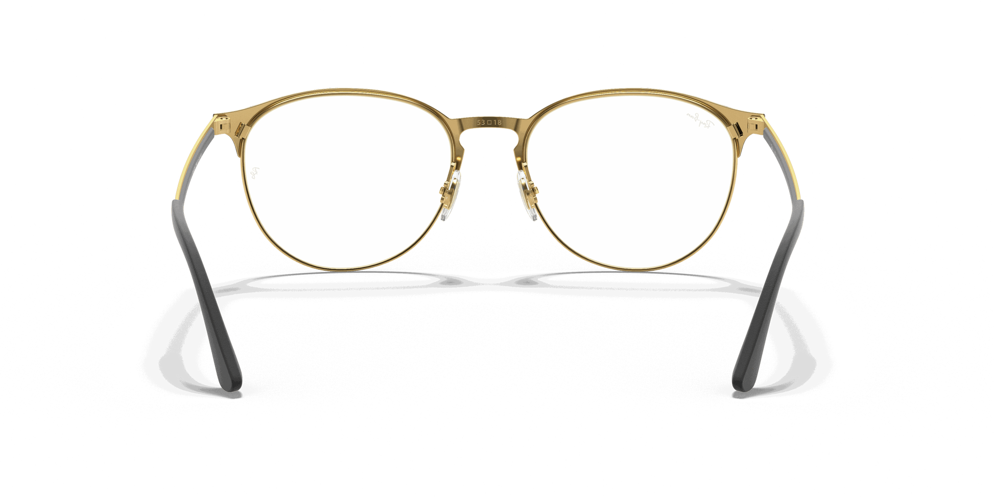[Clear Lenses, Polished Black On Gold Frame]
