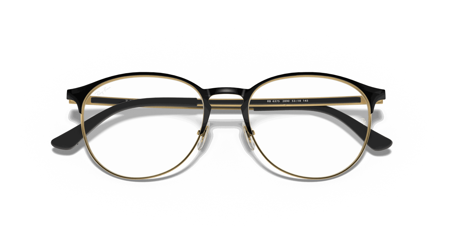 [Clear Lenses, Polished Black On Gold Frame]