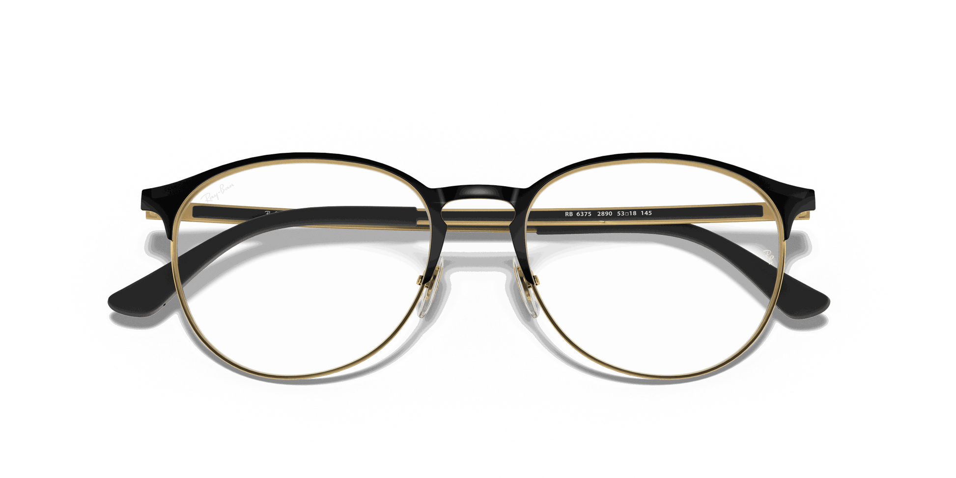 [Clear Lenses, Polished Black On Gold Frame]