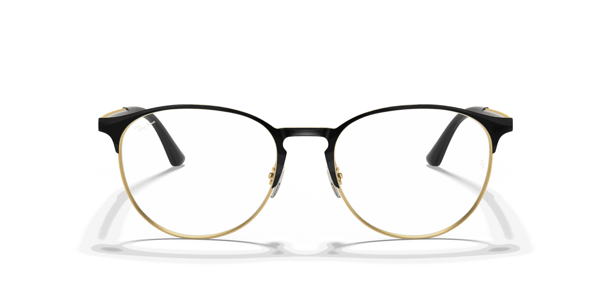 [Clear Lenses, Polished Black On Gold Frame]