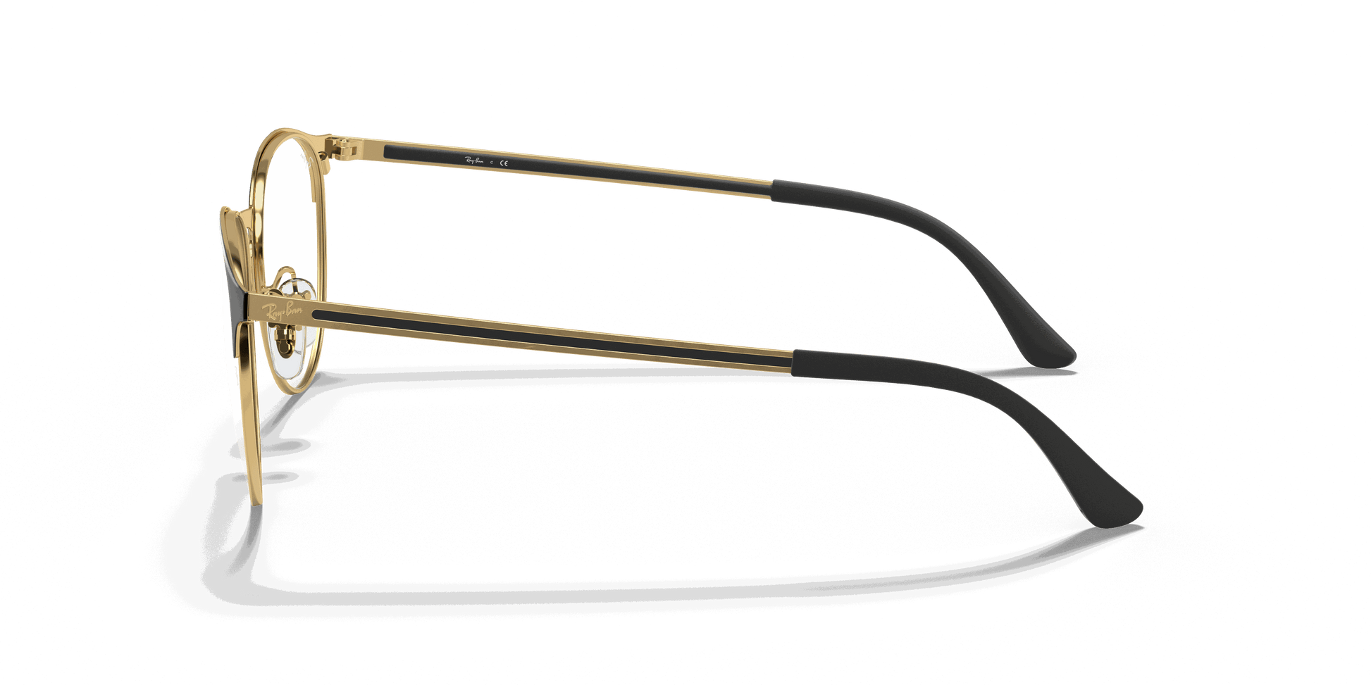 [Clear Lenses, Polished Black On Gold Frame]