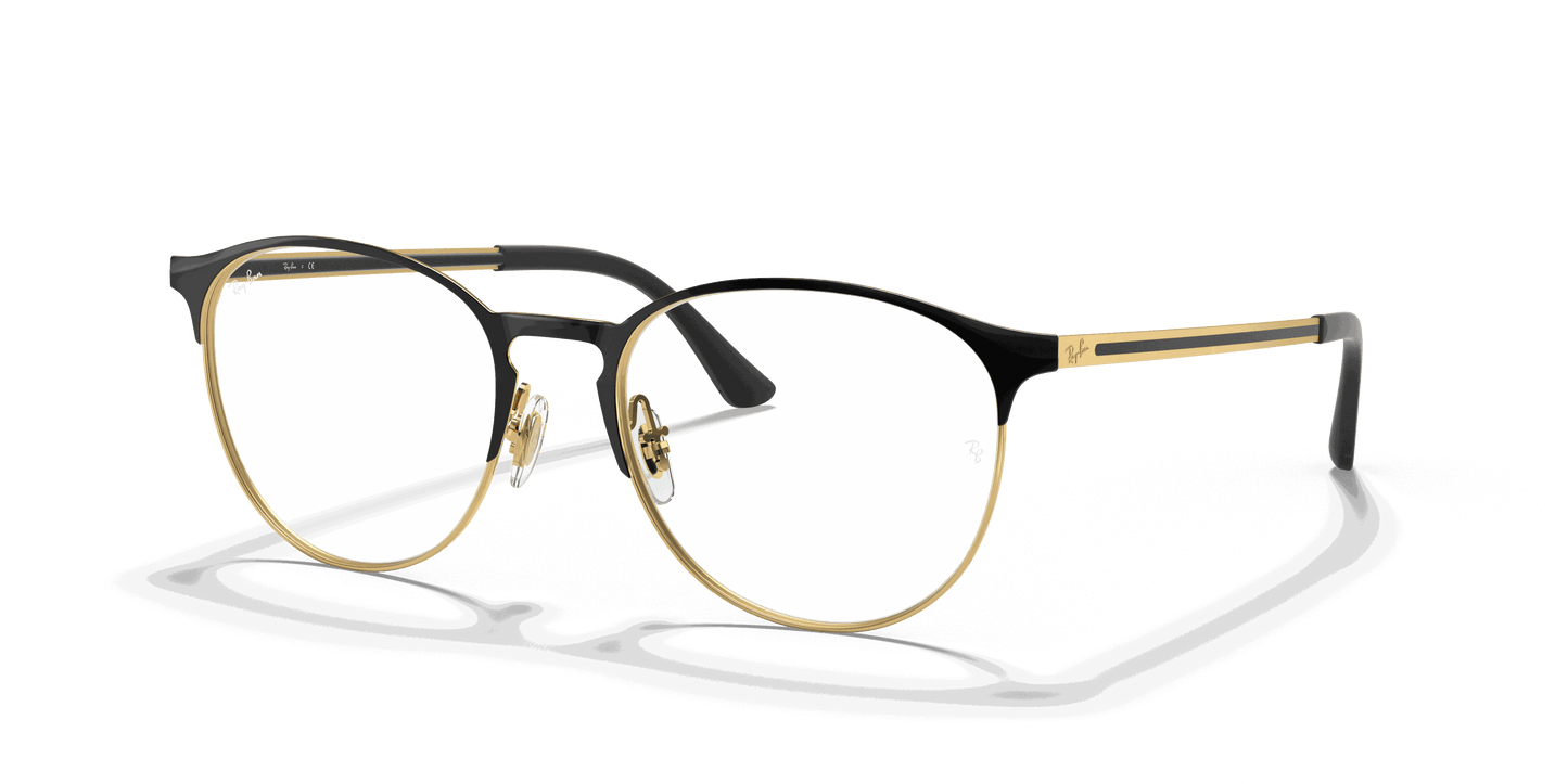 [Clear Lenses, Polished Black On Gold Frame]