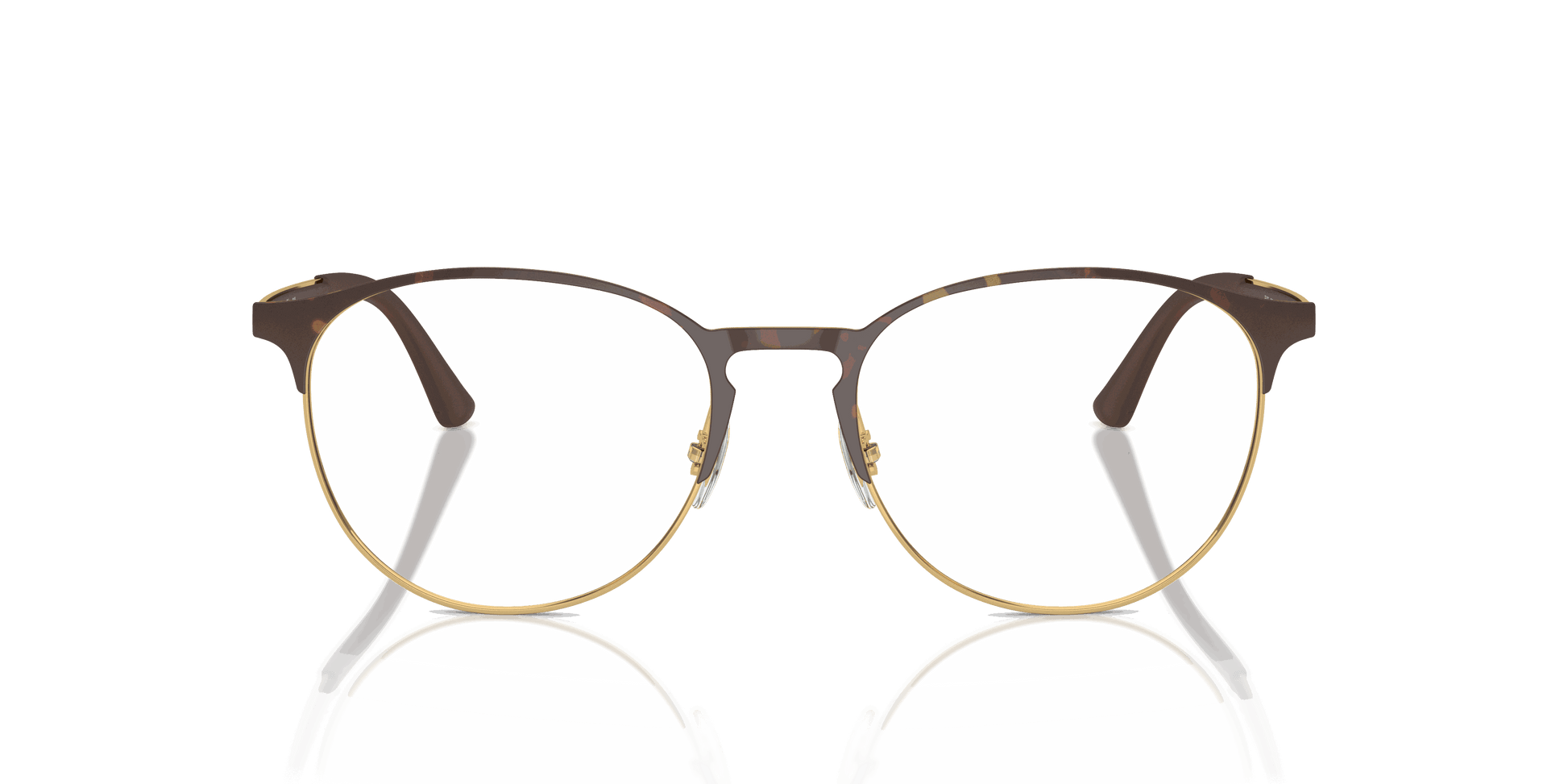 [Clear Lenses, Polished Havana On Gold Frame]