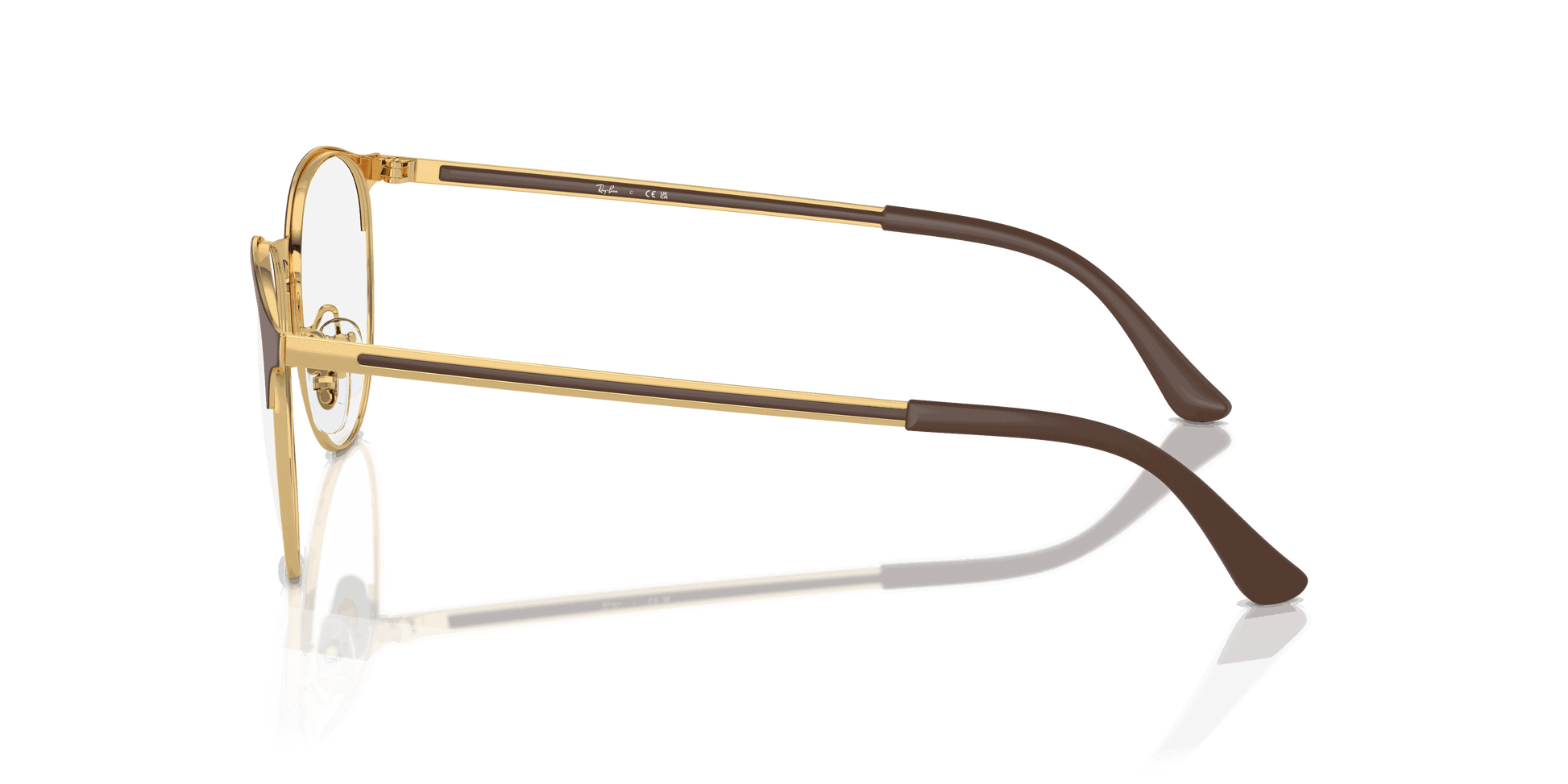 [Clear Lenses, Polished Havana On Gold Frame]