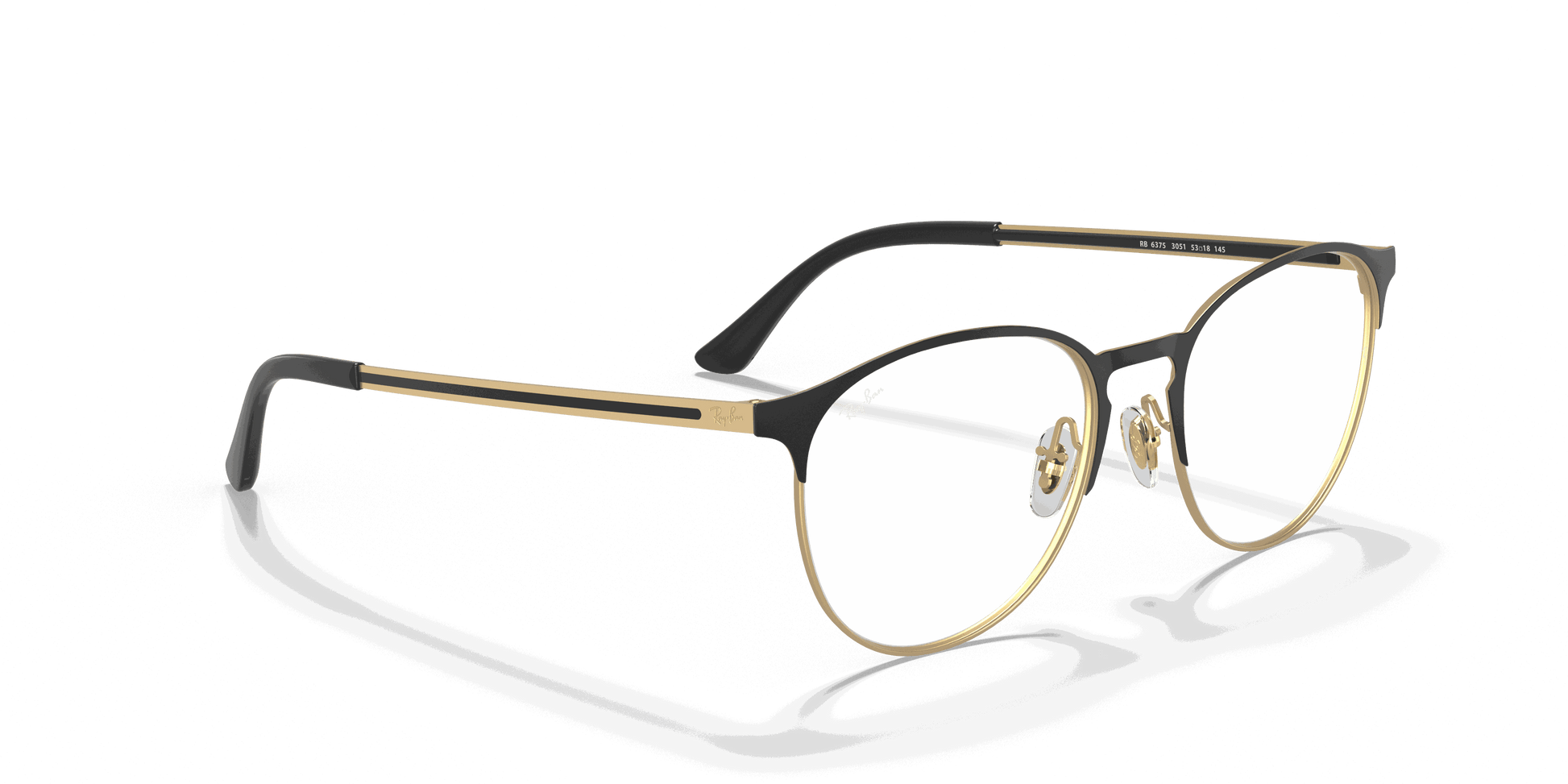 [Clear Lenses, Matte Black On Gold Frame]