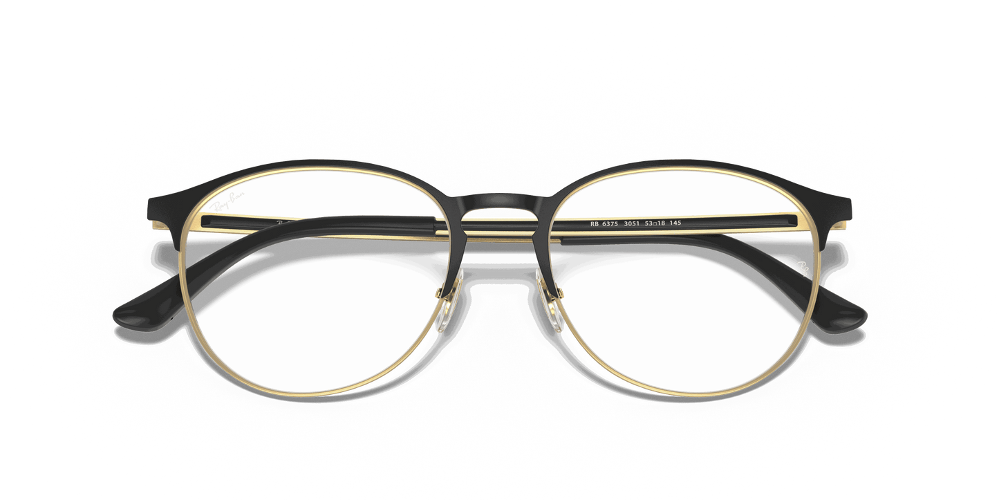 [Clear Lenses, Matte Black On Gold Frame]
