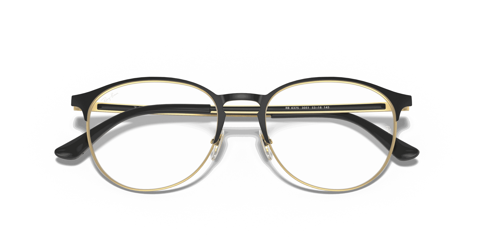 [Clear Lenses, Matte Black On Gold Frame]
