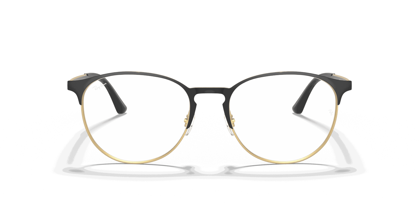 [Clear Lenses, Matte Black On Gold Frame]