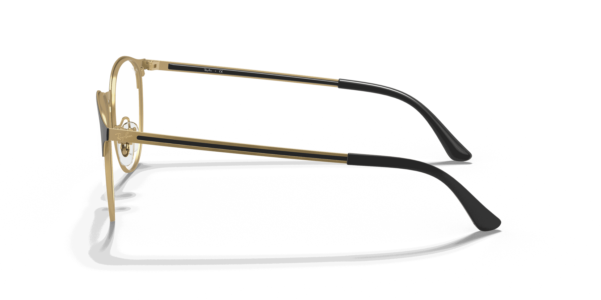 [Clear Lenses, Matte Black On Gold Frame]