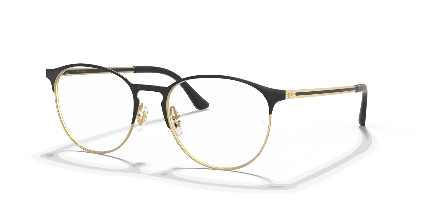 [Clear Lenses, Matte Black On Gold Frame]