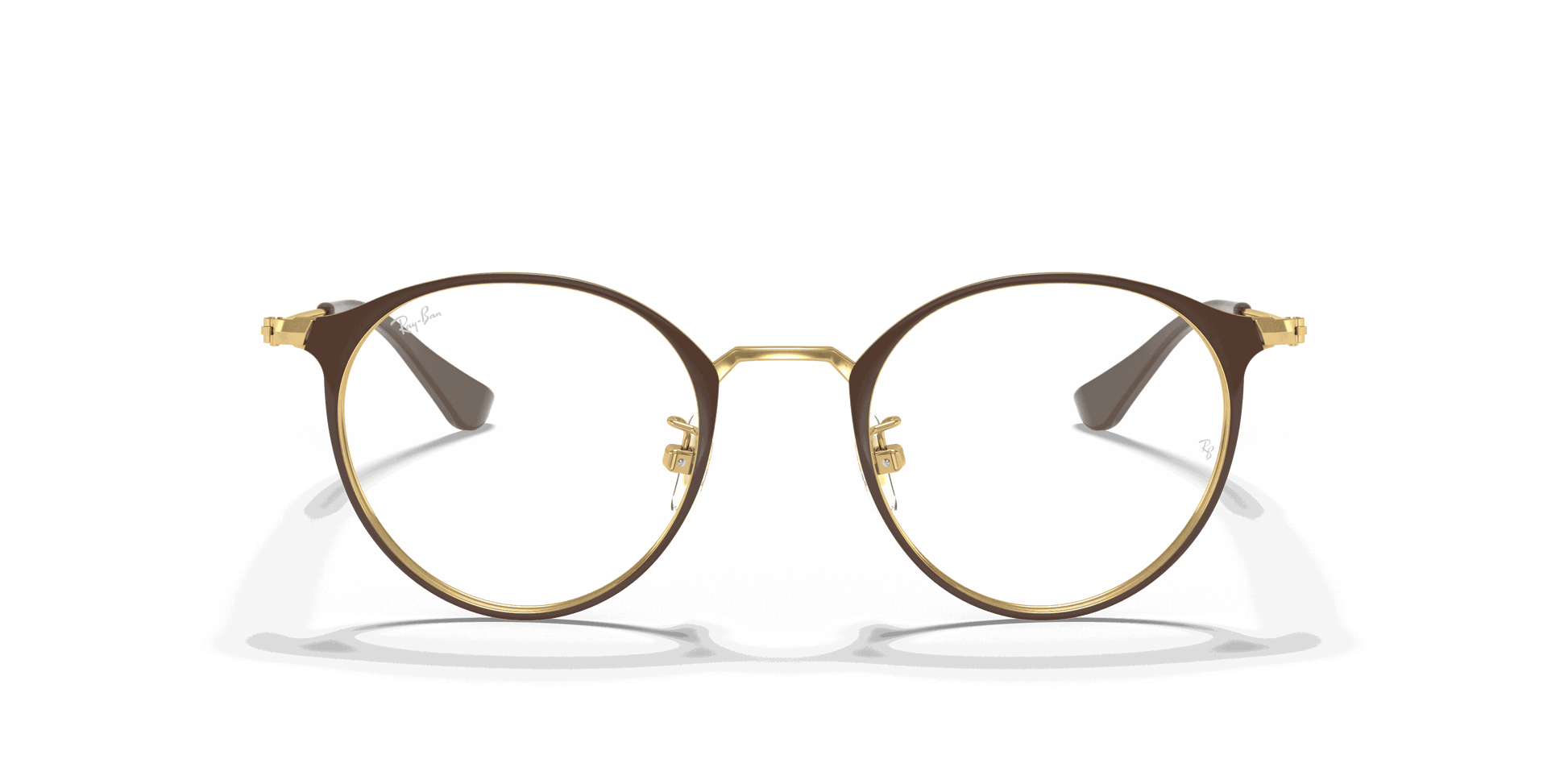 [Clear Lenses, Polished Brown On Gold Frame]