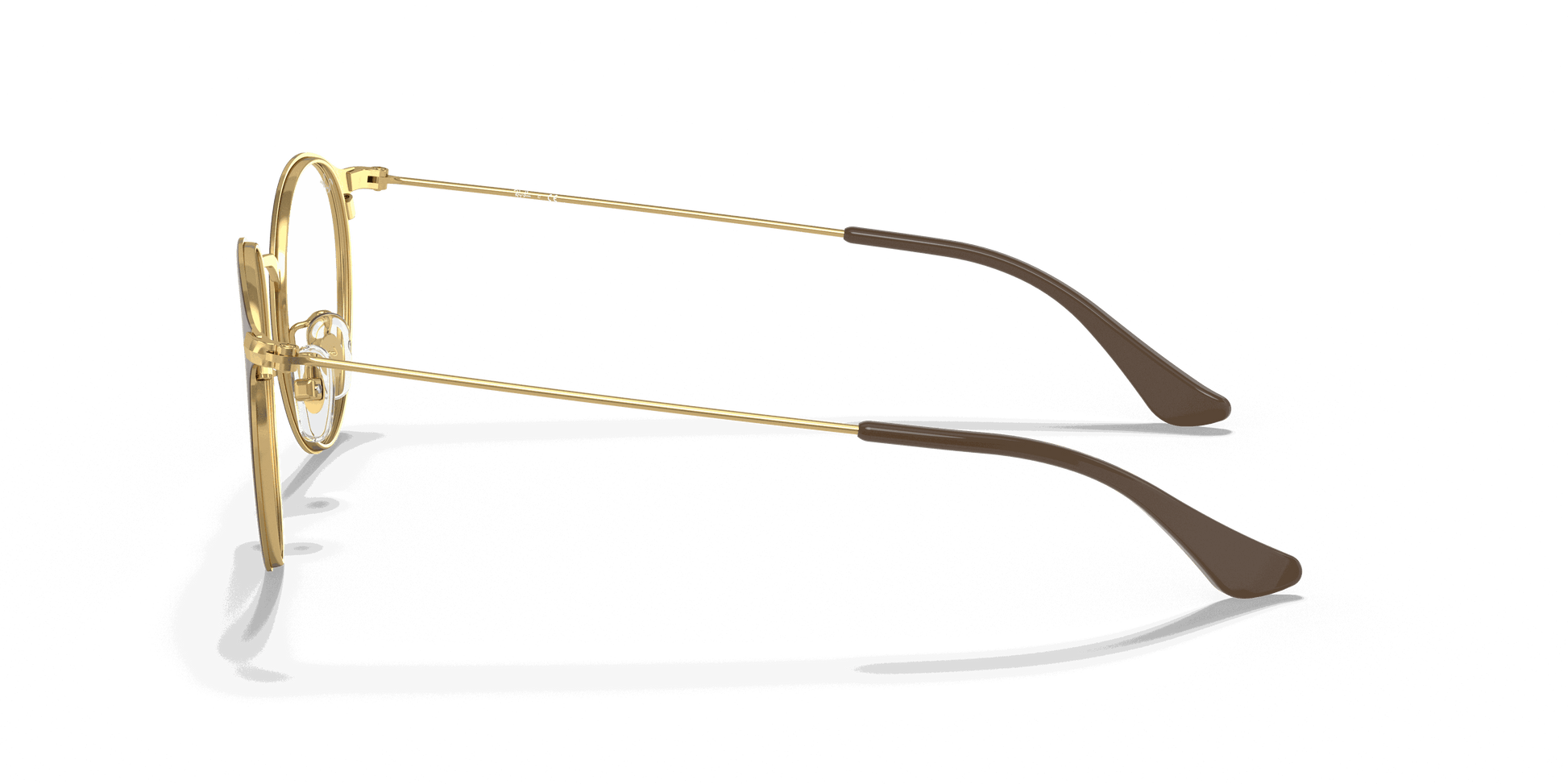 [Clear Lenses, Polished Brown On Gold Frame]