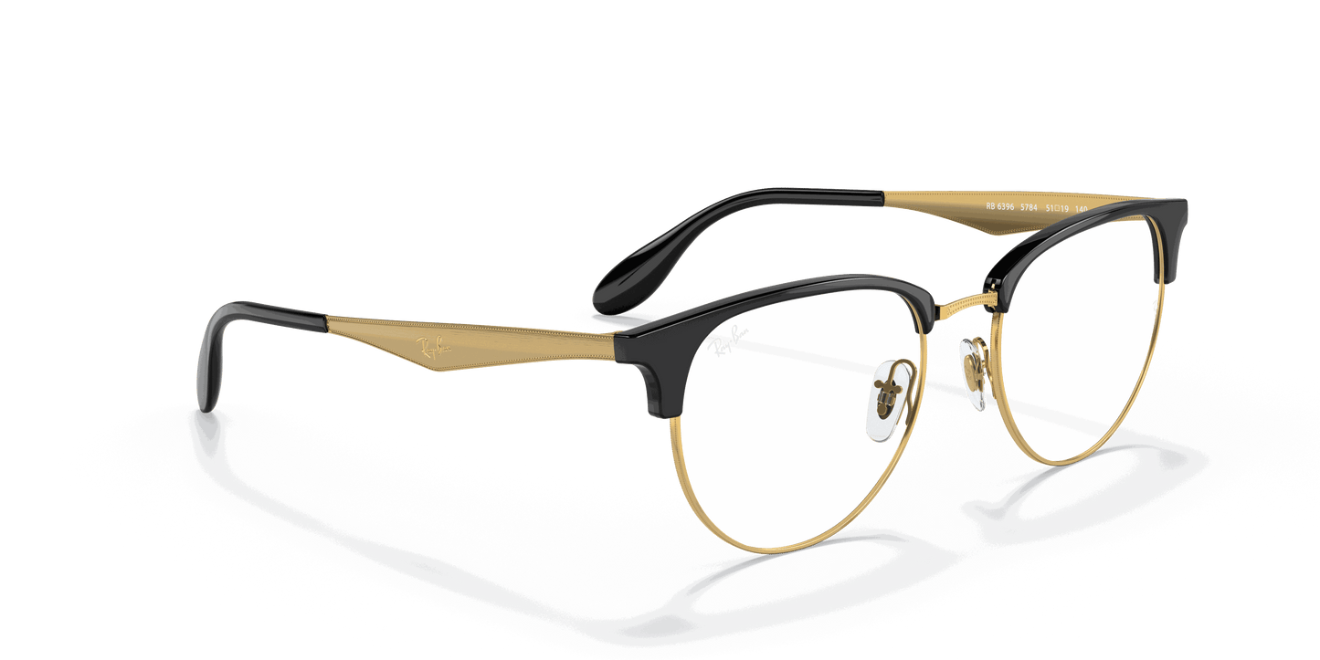 [Clear Lenses, Polished Black On Gold Frame]