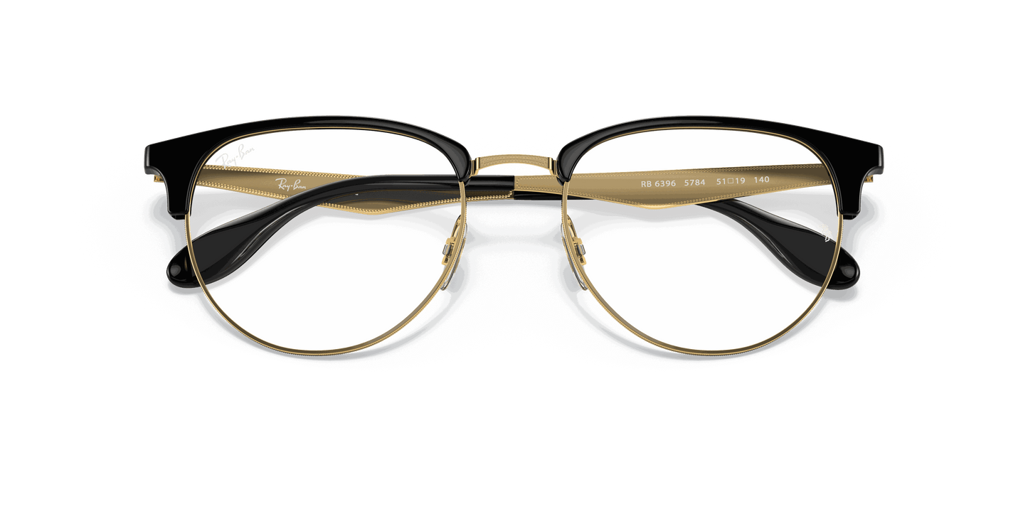 [Clear Lenses, Polished Black On Gold Frame]