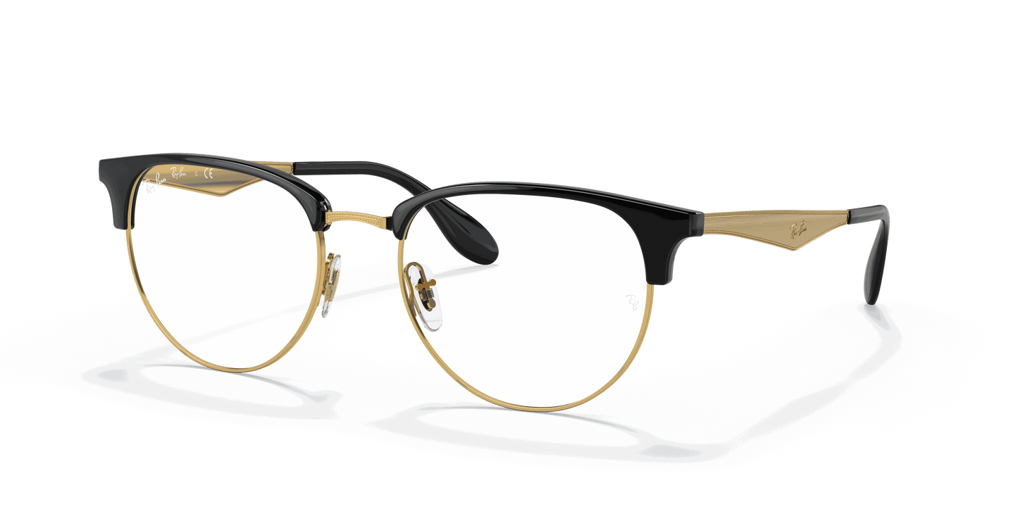 [Clear Lenses, Polished Black On Gold Frame]