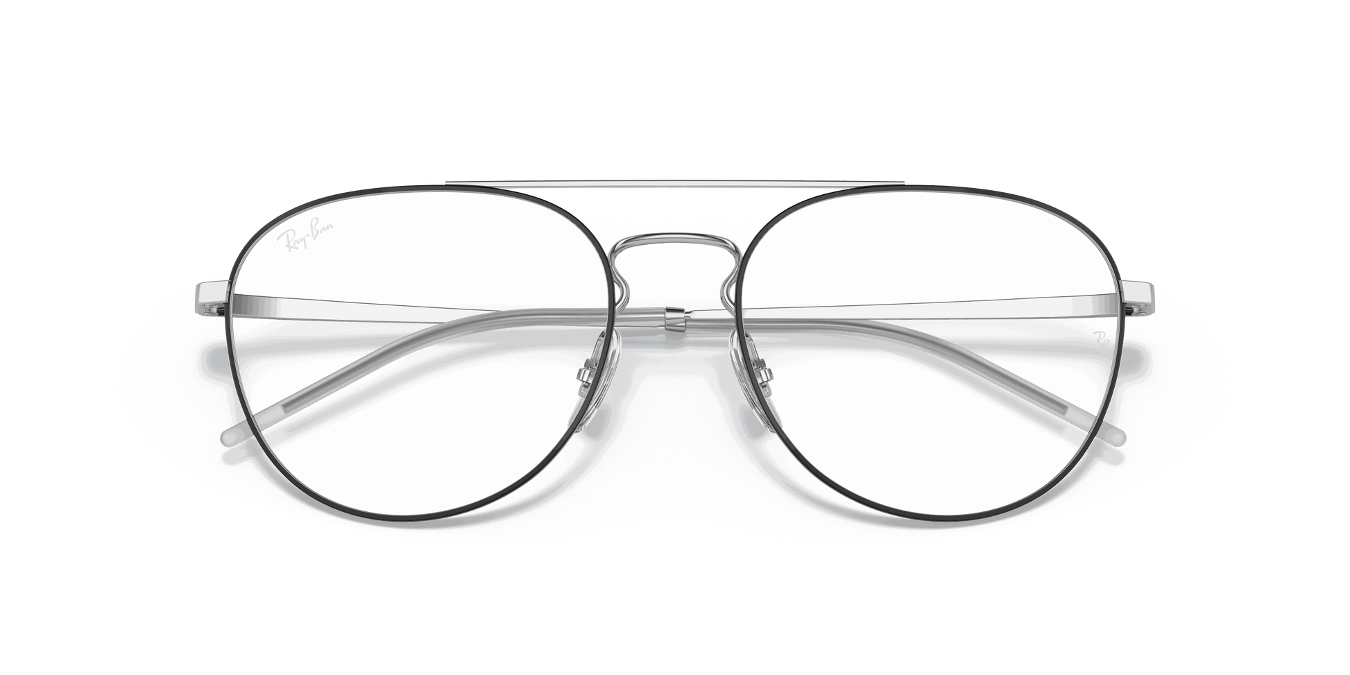[Clear Lenses, Polished Black On Silver Frame]