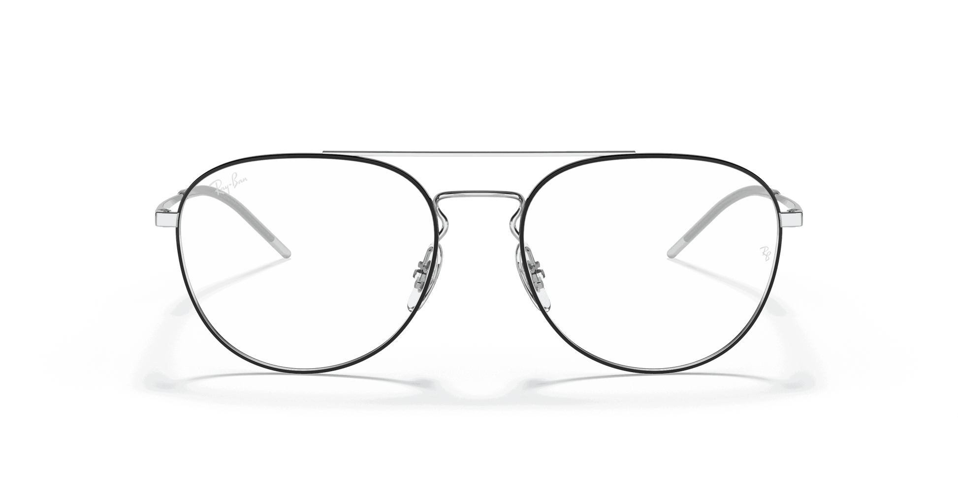 [Clear Lenses, Polished Black On Silver Frame]