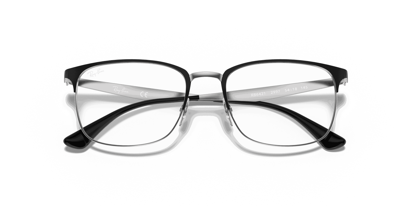[Clear Lenses, Matte Black On Silver Frame]