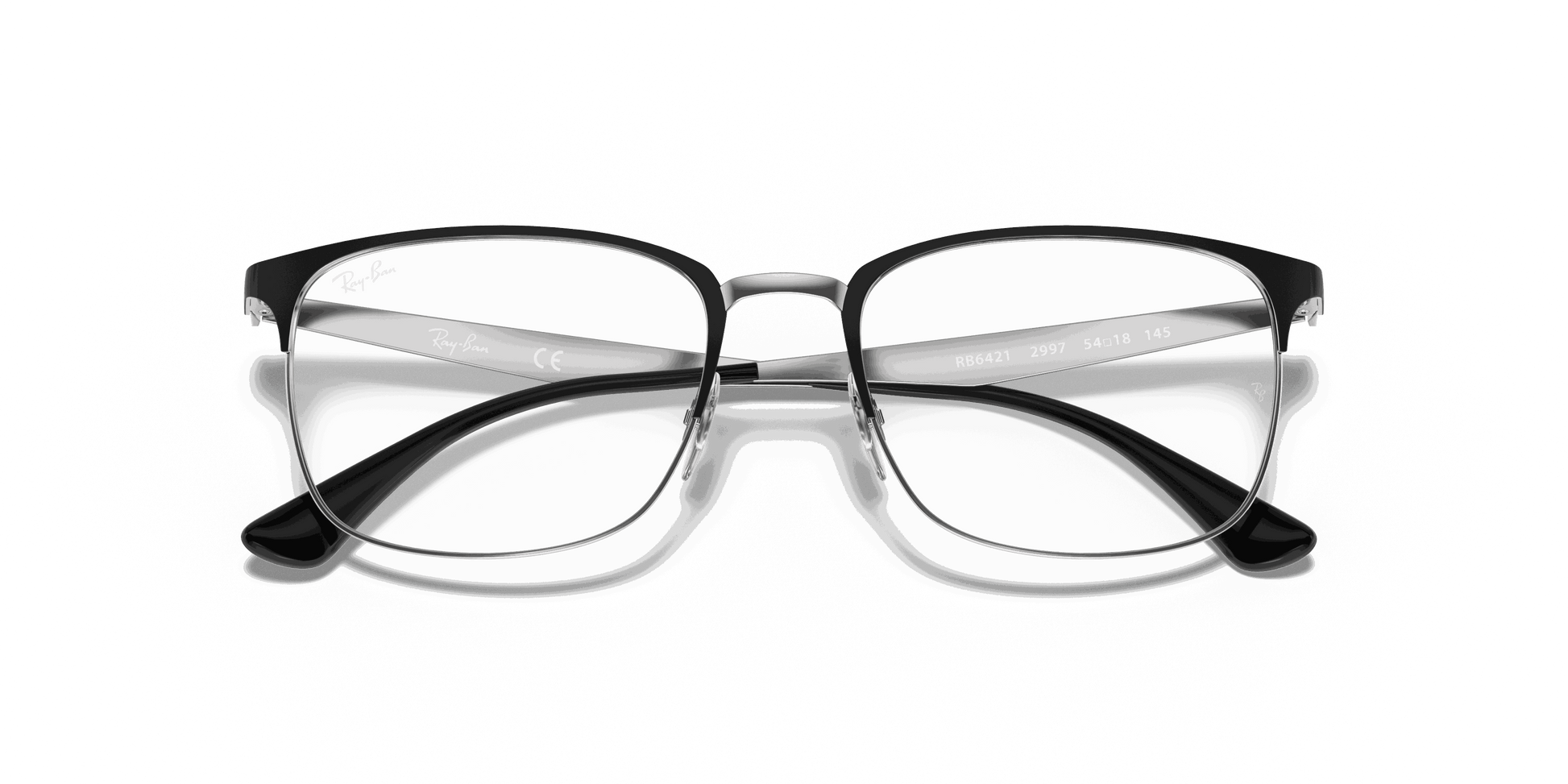 [Clear Lenses, Matte Black On Silver Frame]
