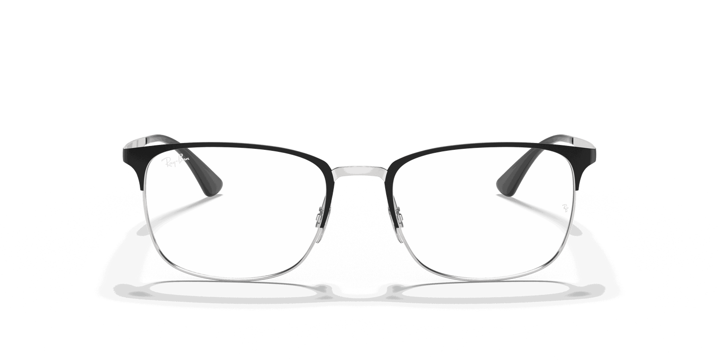 [Clear Lenses, Matte Black On Silver Frame]