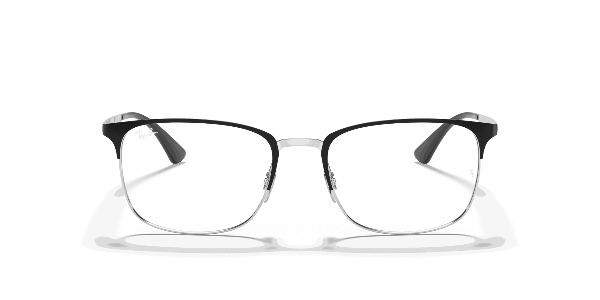 [Clear Lenses, Matte Black On Silver Frame]