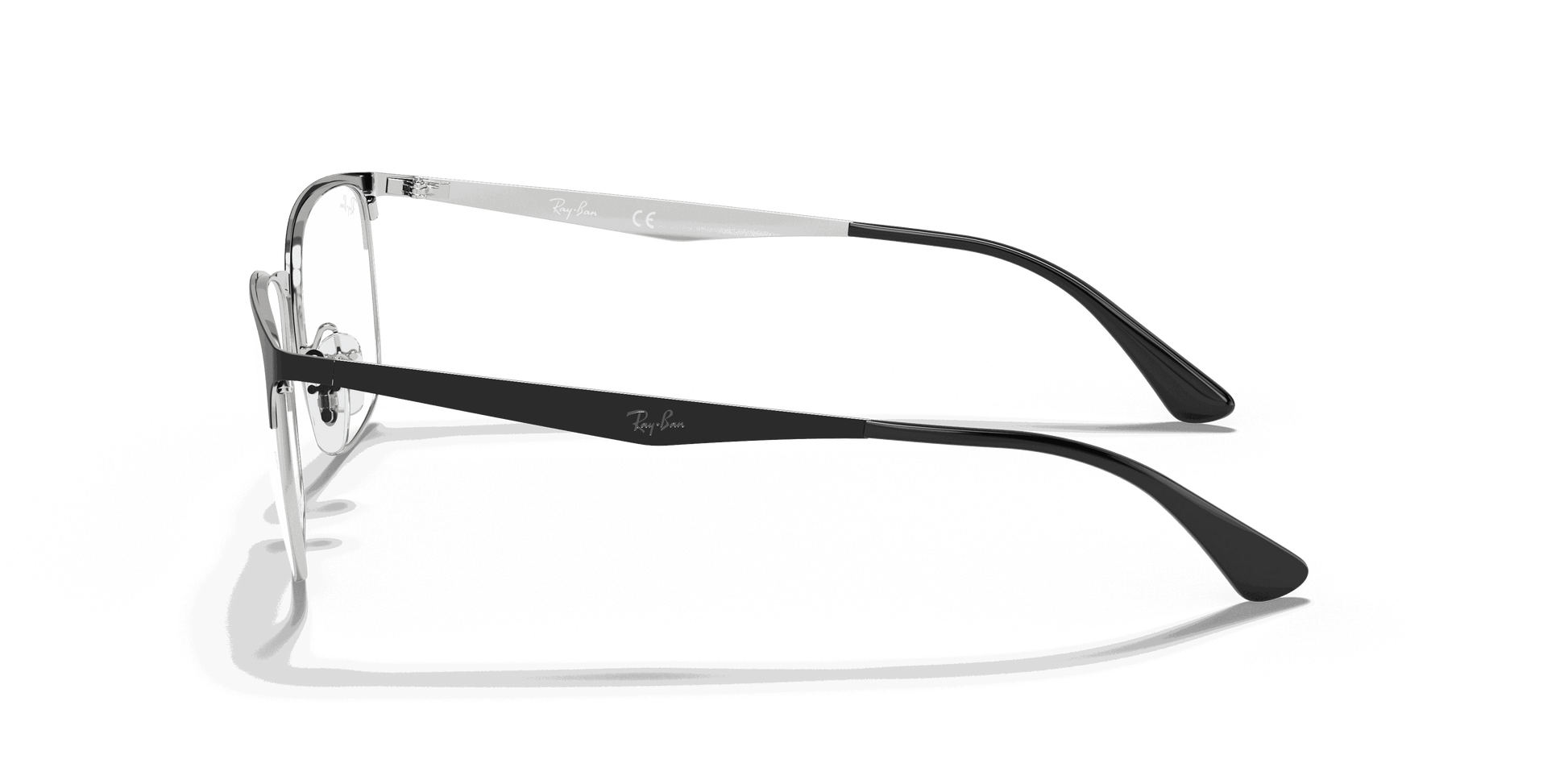 [Clear Lenses, Matte Black On Silver Frame]