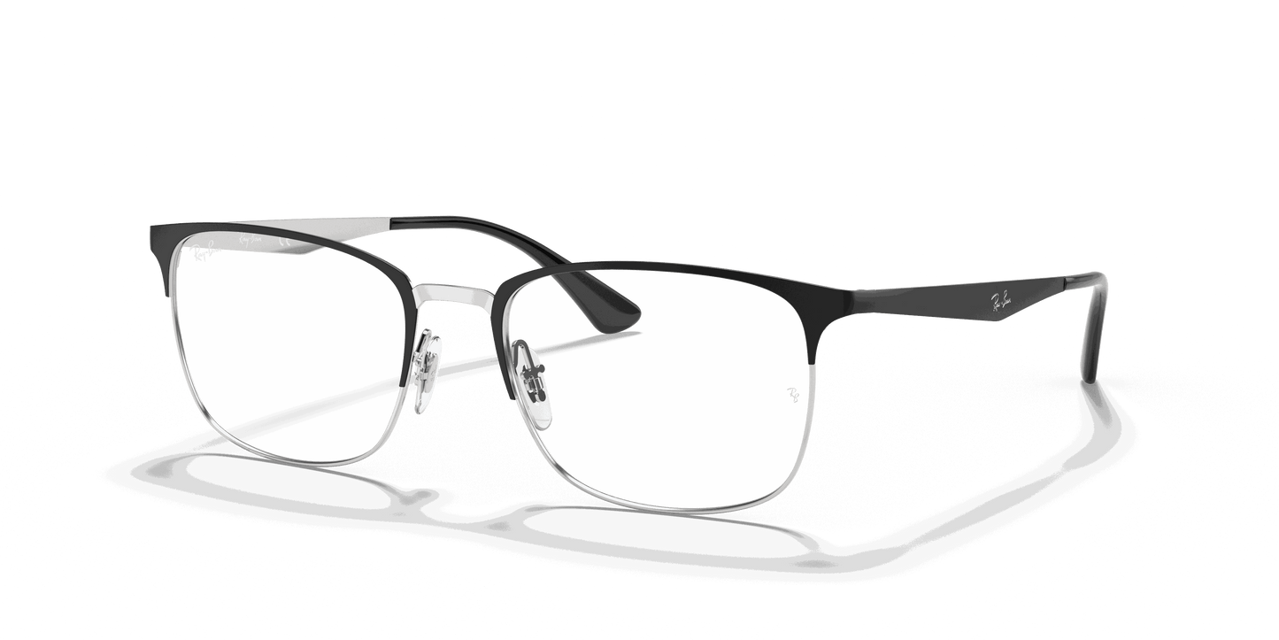 [Clear Lenses, Matte Black On Silver Frame]