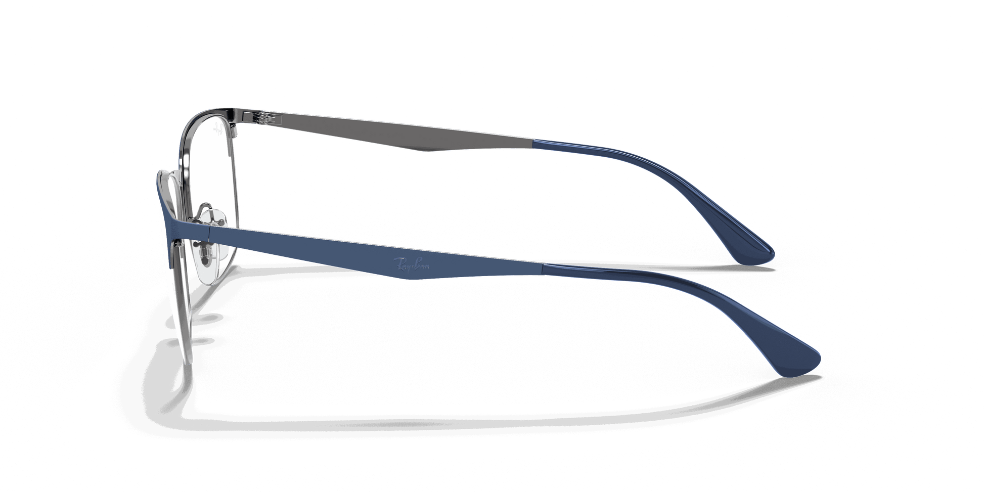 [Demo Lens Lenses, Matte Blue On Gunmetal Frame]
