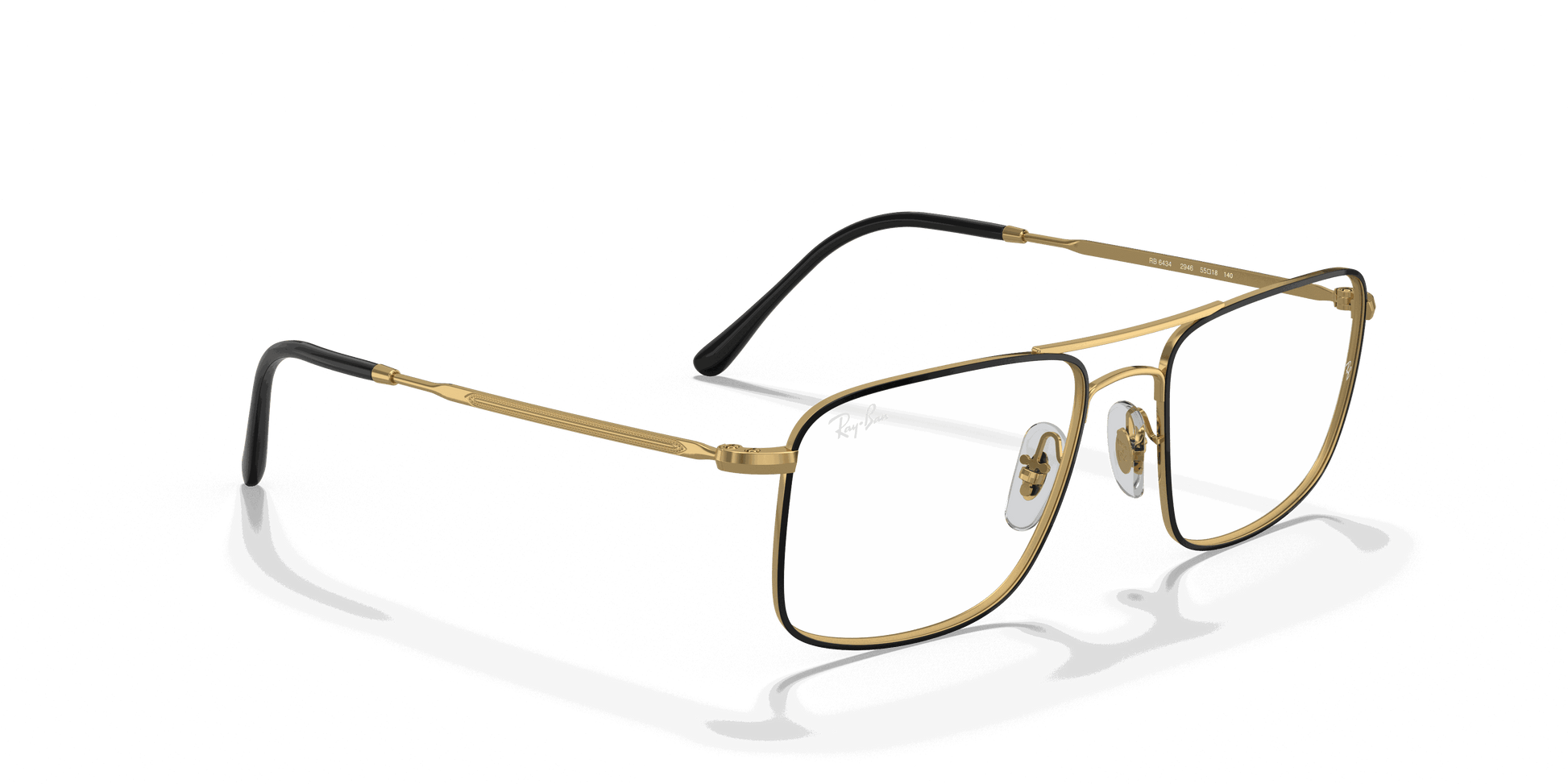 [Clear Lenses, Polished Black On Gold Frame]