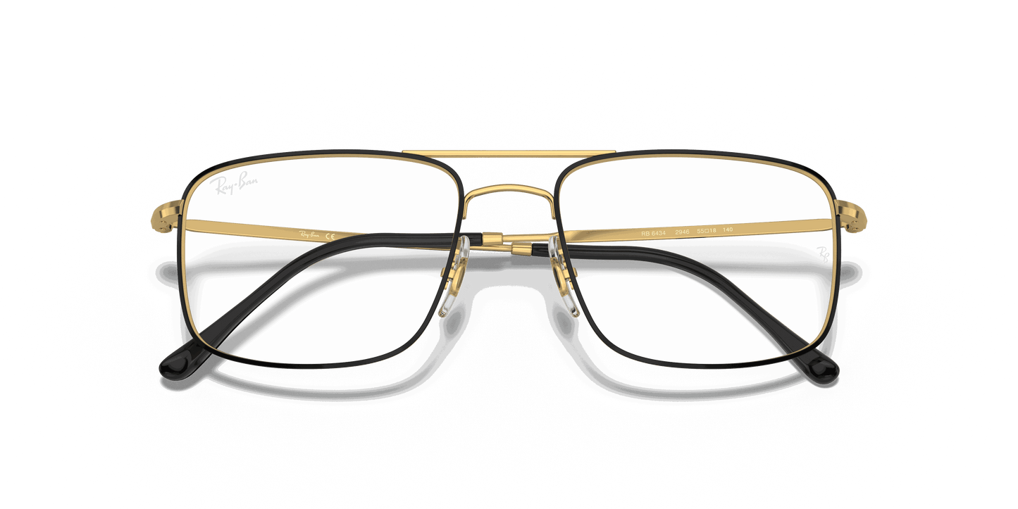 [Clear Lenses, Polished Black On Gold Frame]