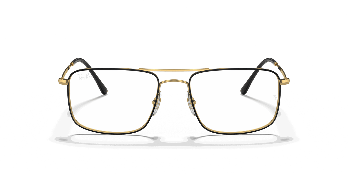 [Clear Lenses, Polished Black On Gold Frame]