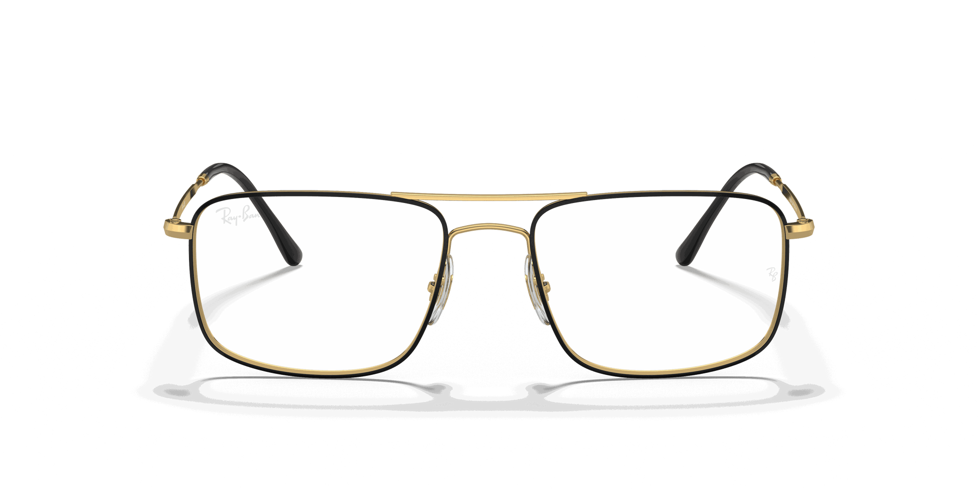 [Clear Lenses, Polished Black On Gold Frame]