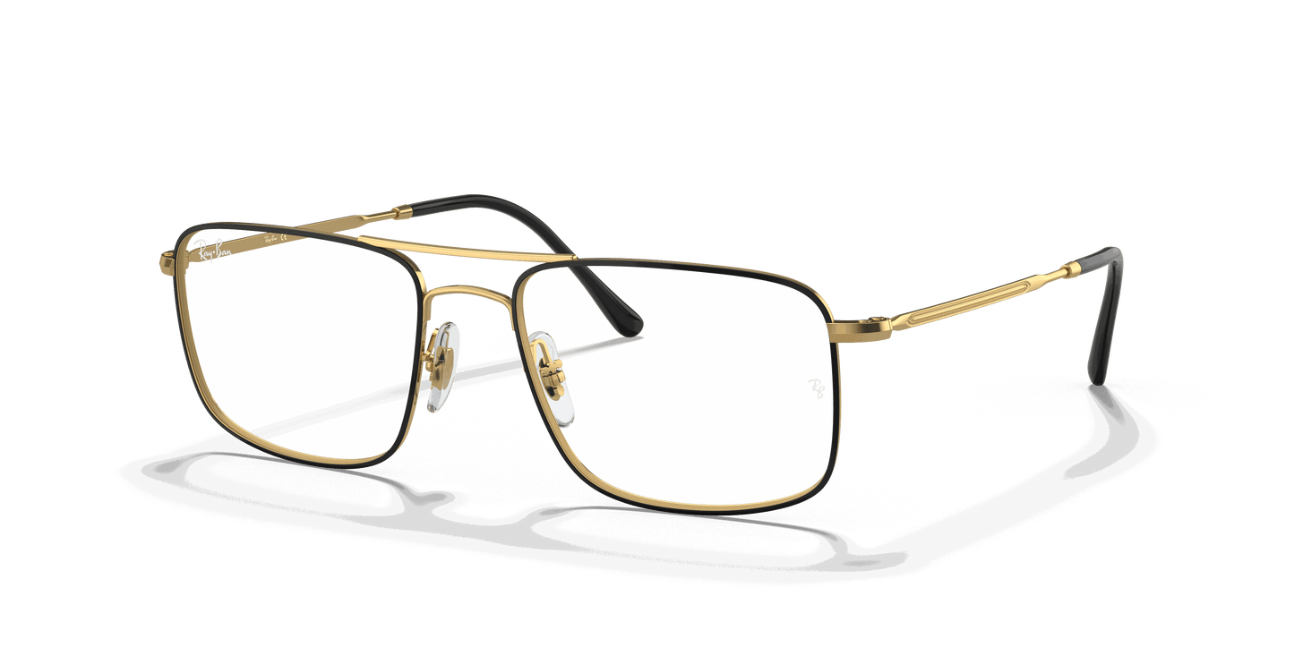 [Clear Lenses, Polished Black On Gold Frame]