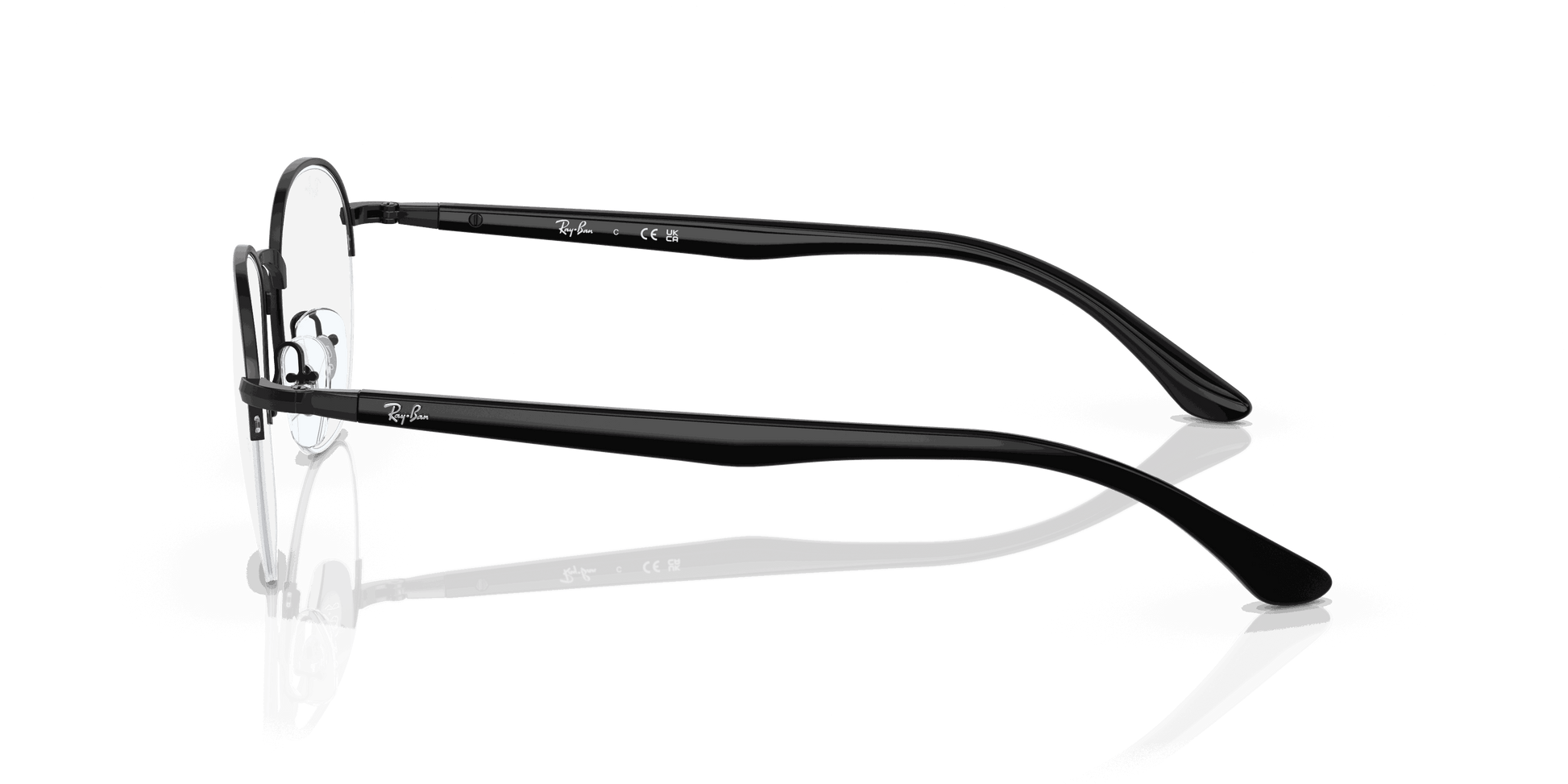 [Clear Lenses, Polished Black Frame]