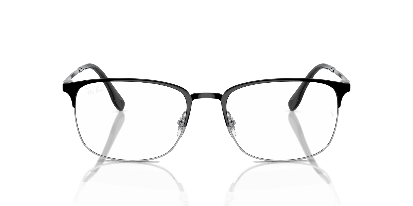 [Clear Lenses, Polished Black On Silver Frame]