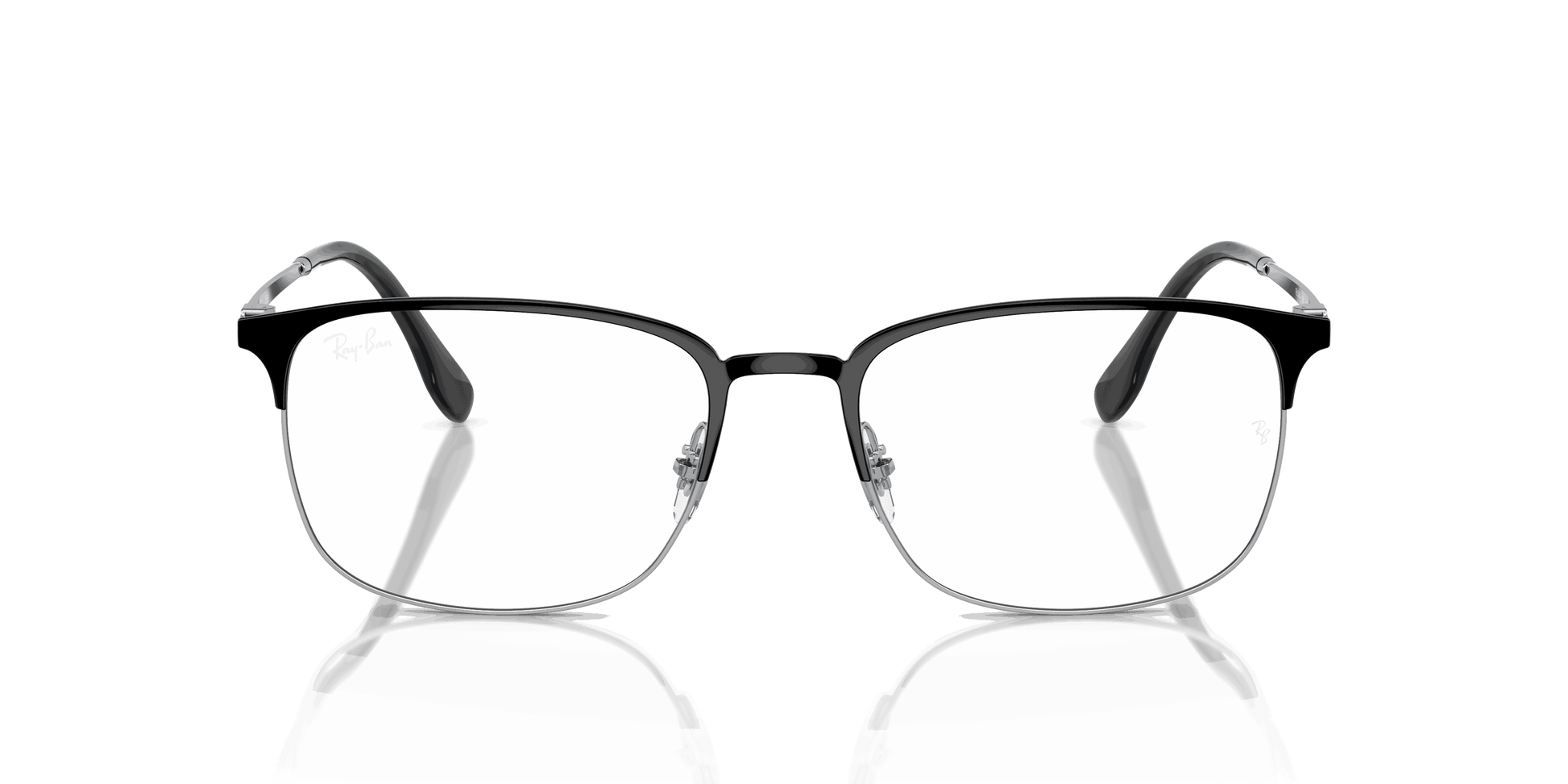 [Clear Lenses, Polished Black On Silver Frame]