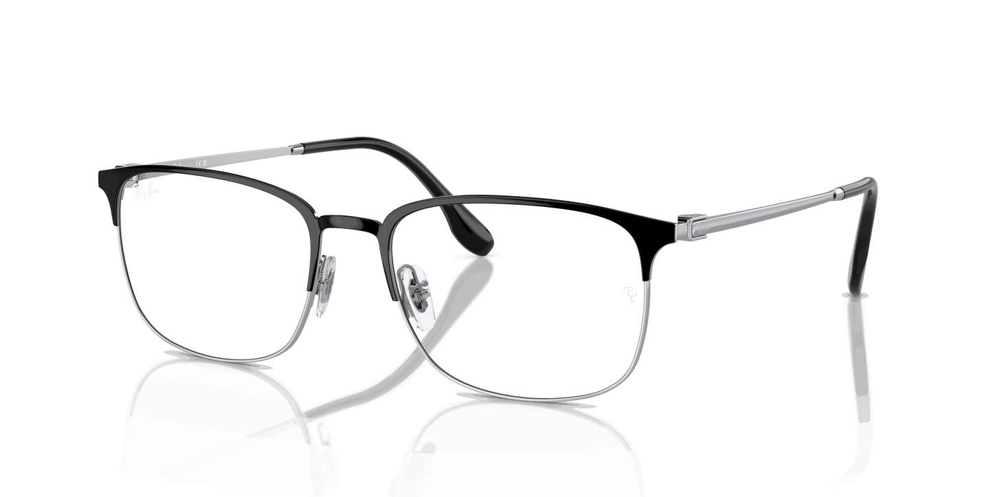 [Clear Lenses, Polished Black On Silver Frame]