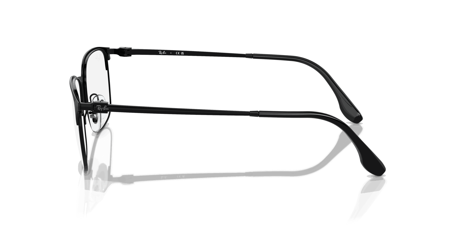 [Clear Lenses, Polished Black Frame]