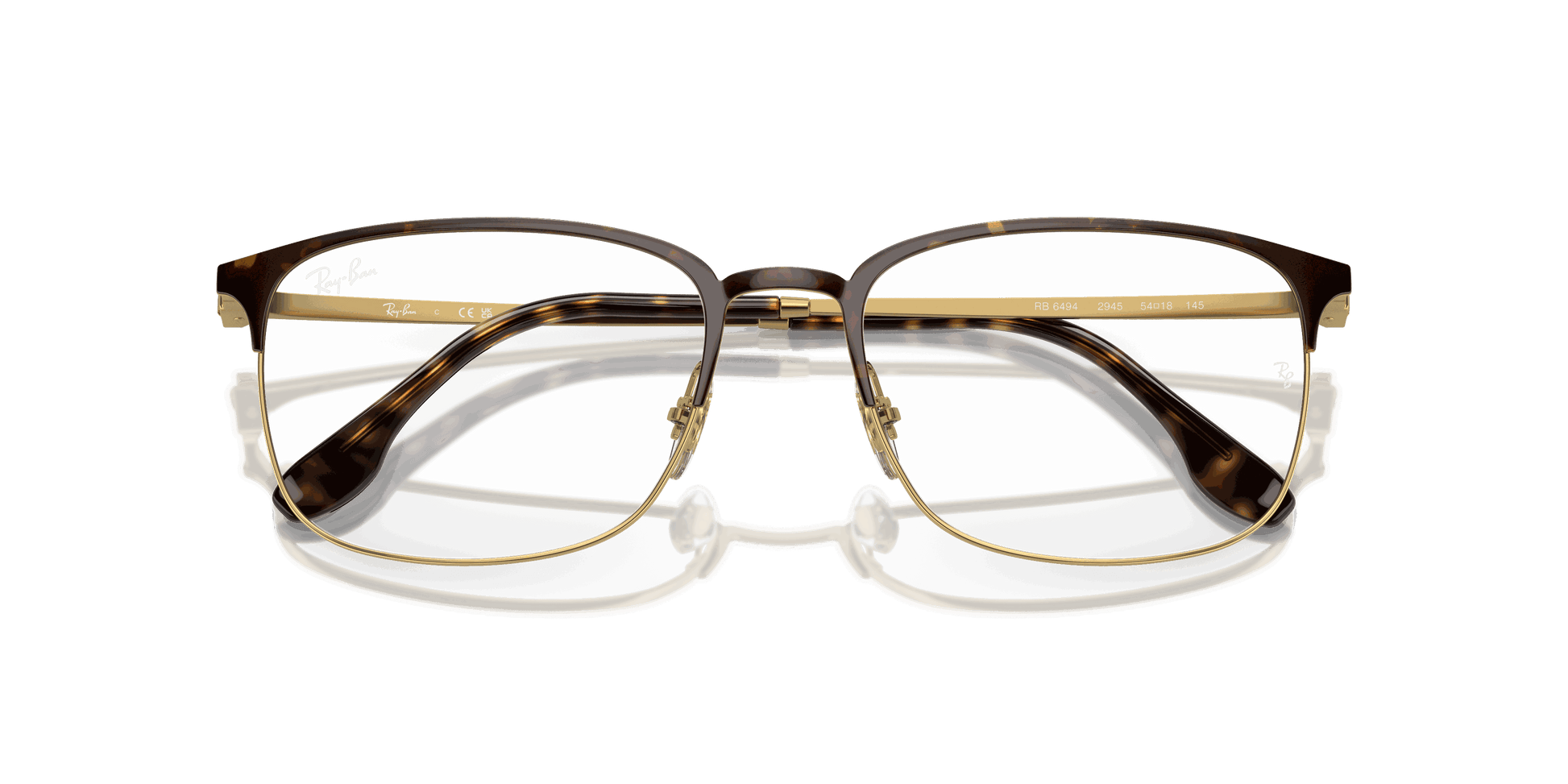 [Clear Lenses, Polished Havana On Gold Frame]