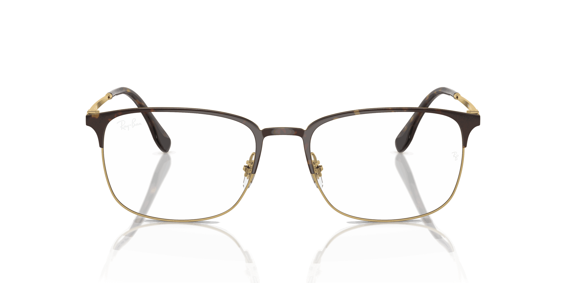 [Clear Lenses, Polished Havana On Gold Frame]