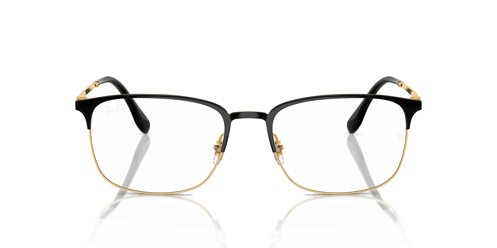 [Clear Lenses, Polished Black On Gold Frame]