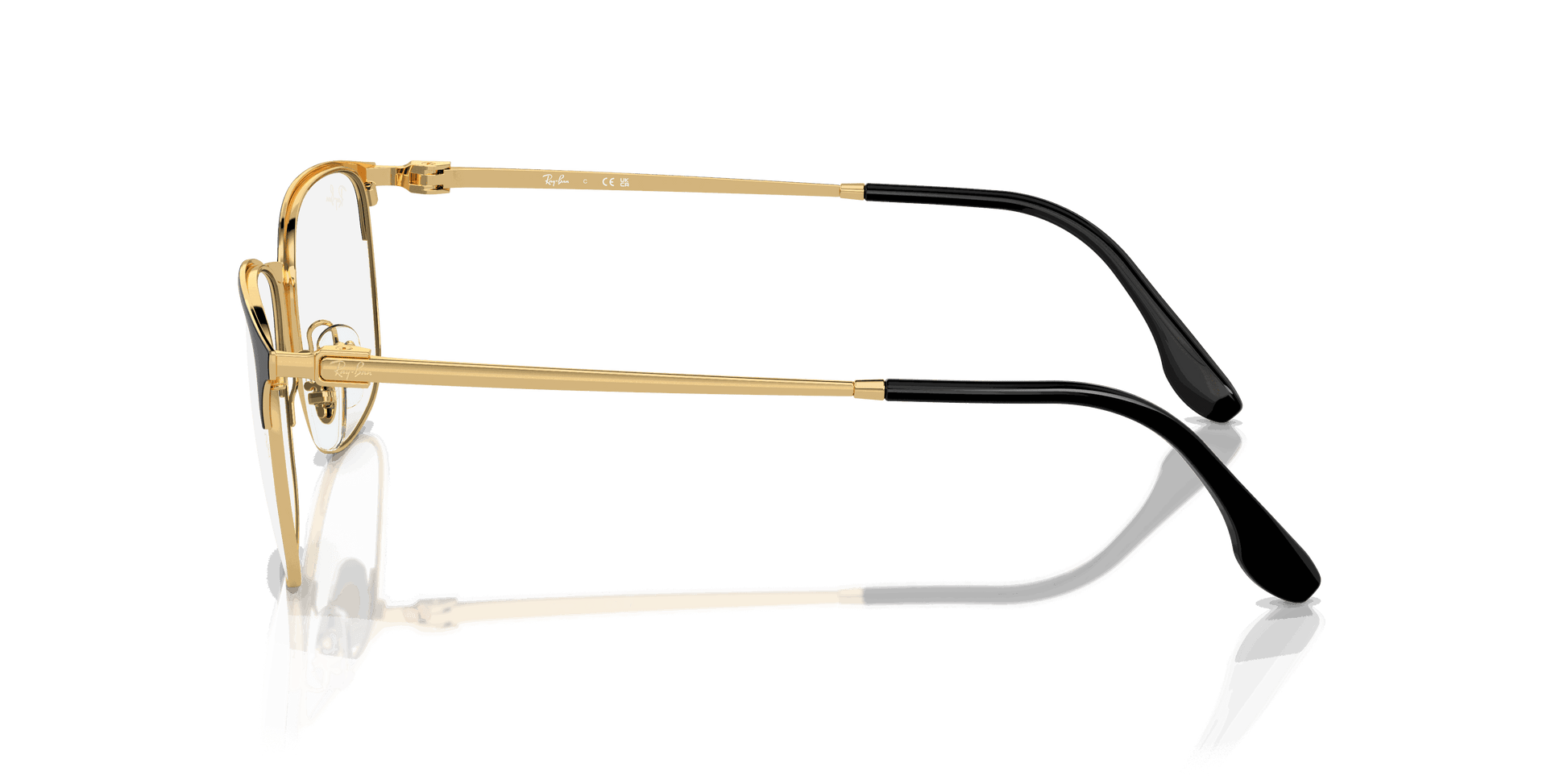 [Clear Lenses, Polished Black On Gold Frame]