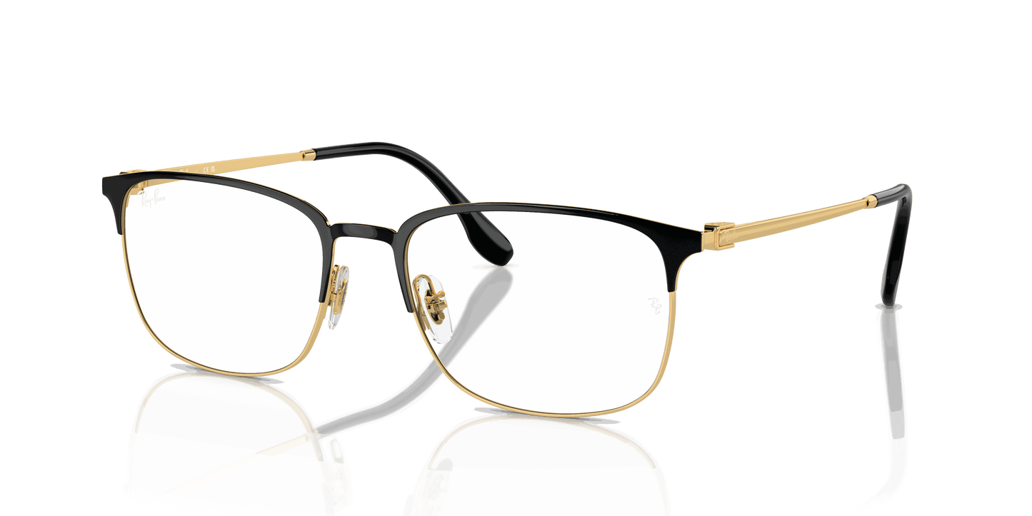 [Clear Lenses, Polished Black On Gold Frame]
