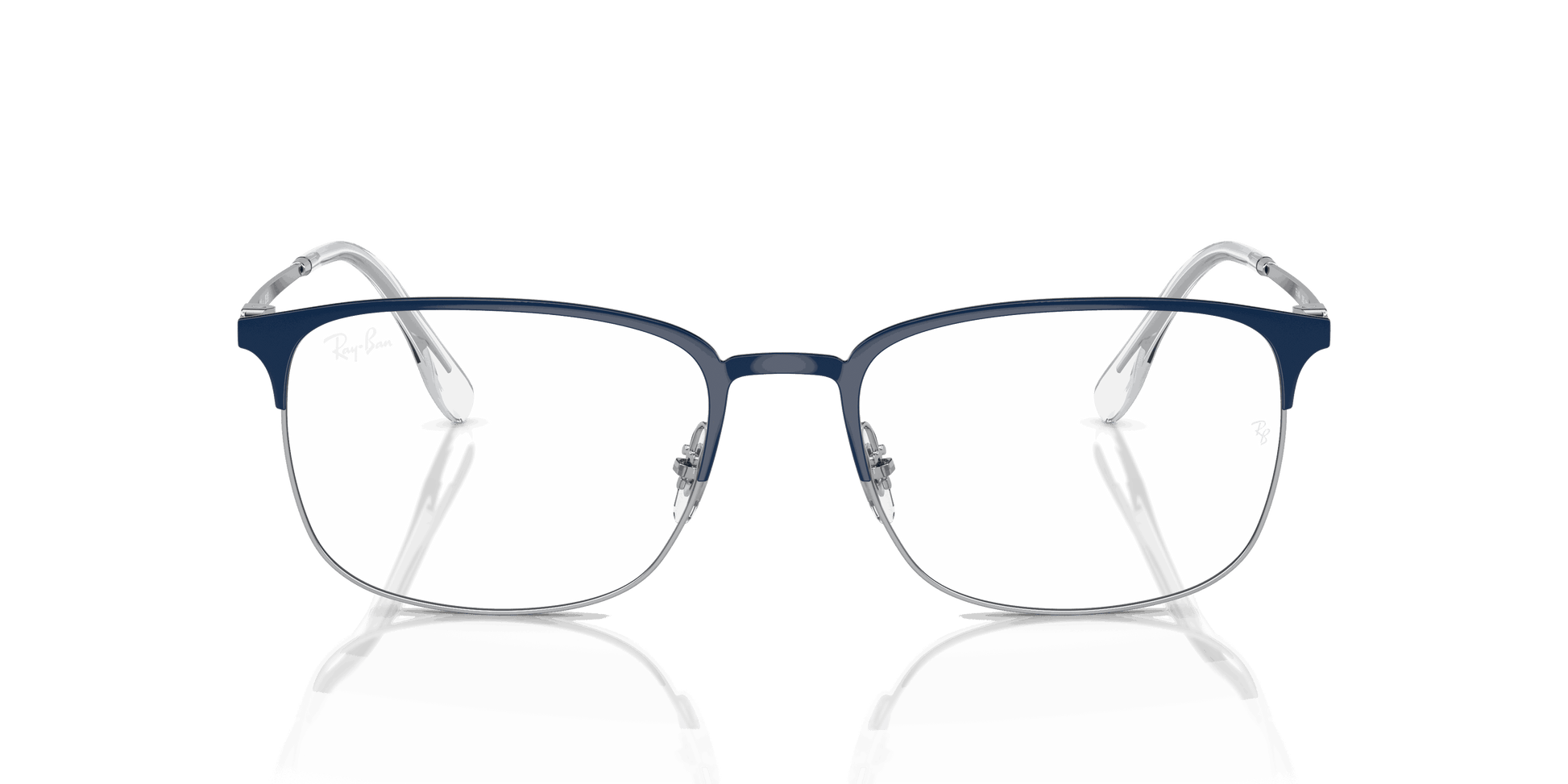 [Clear Lenses, Polished Blue On Silver Frame]