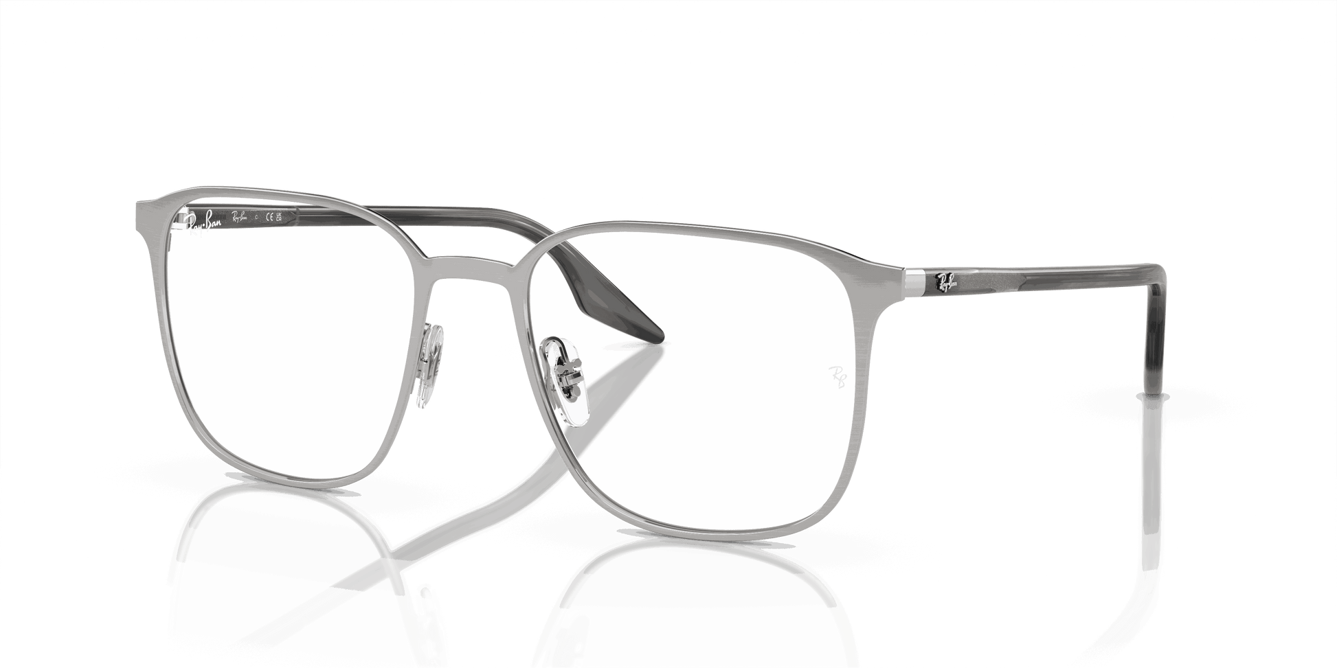 [Demo Lens Lenses, Polished Silver Frame]