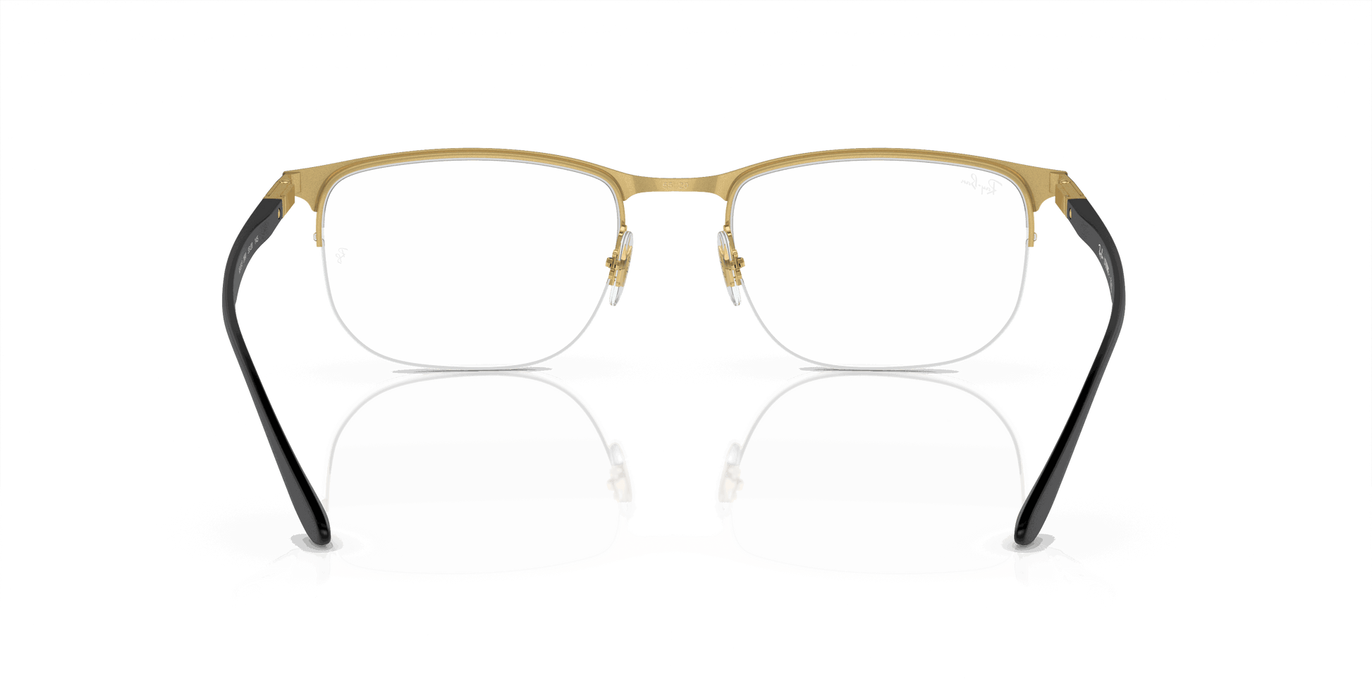 [Clear Lenses, Polished Black On Gold Frame]