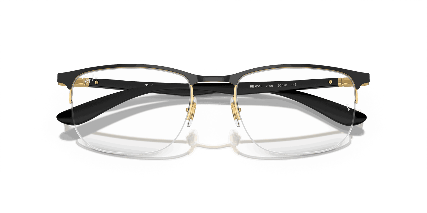 [Clear Lenses, Polished Black On Gold Frame]