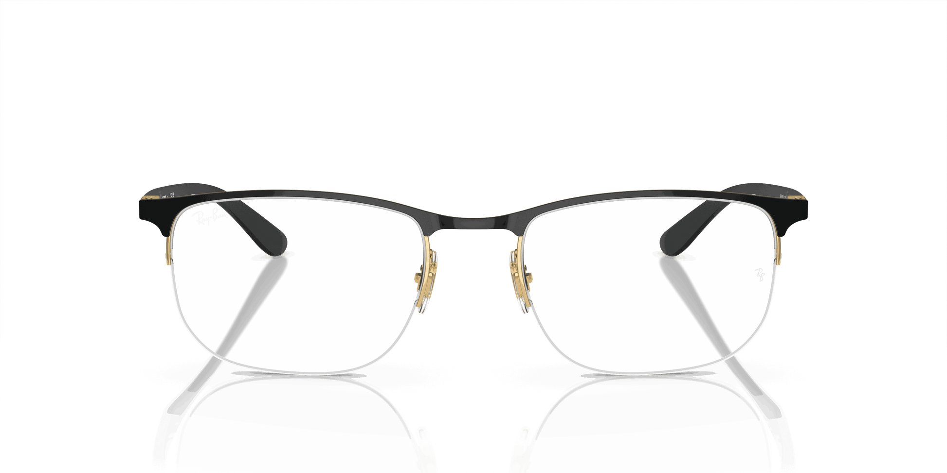 [Clear Lenses, Polished Black On Gold Frame]