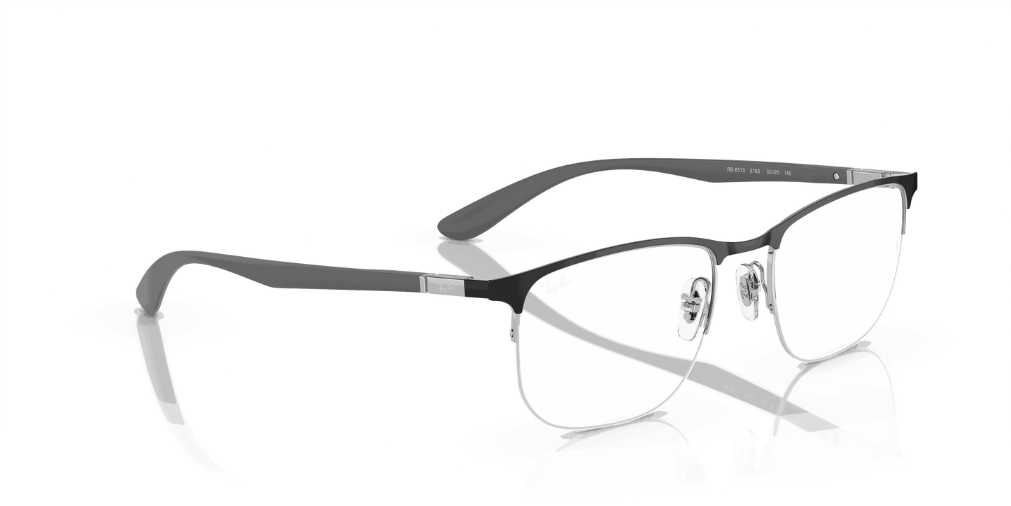 [Clear Lenses, Polished Black On Silver Frame]